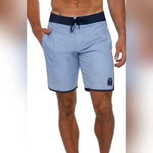Travis Mathew Yucatan Scalloped Blue Swim Trunks